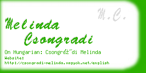 melinda csongradi business card